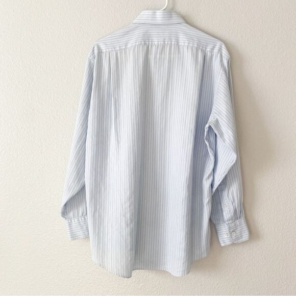 FACONNABLE Mens Dress Shirts Long Sleeve Striped Dress Oxford Designed in France - Picture 2 of 7